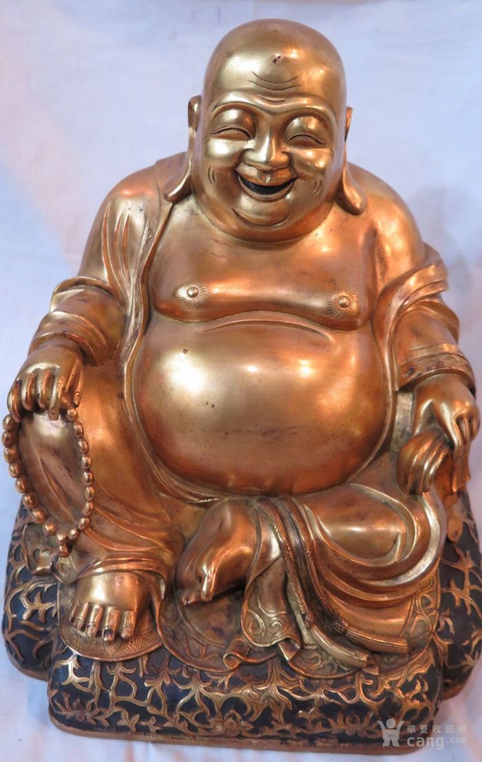 明弥勒佛铜像图片