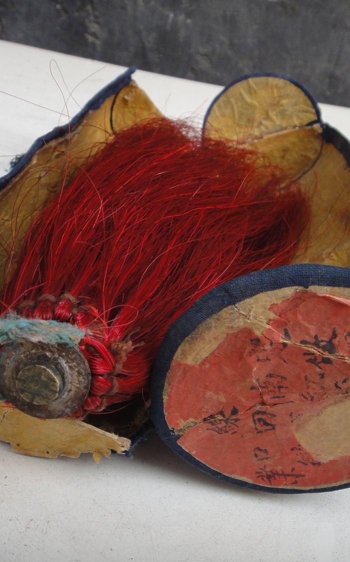 清代.官帽红缨.有原包装盒.