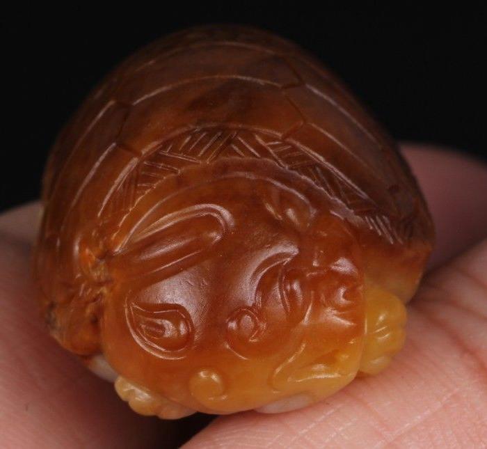 和田玉黄沁籽料玉龙龟