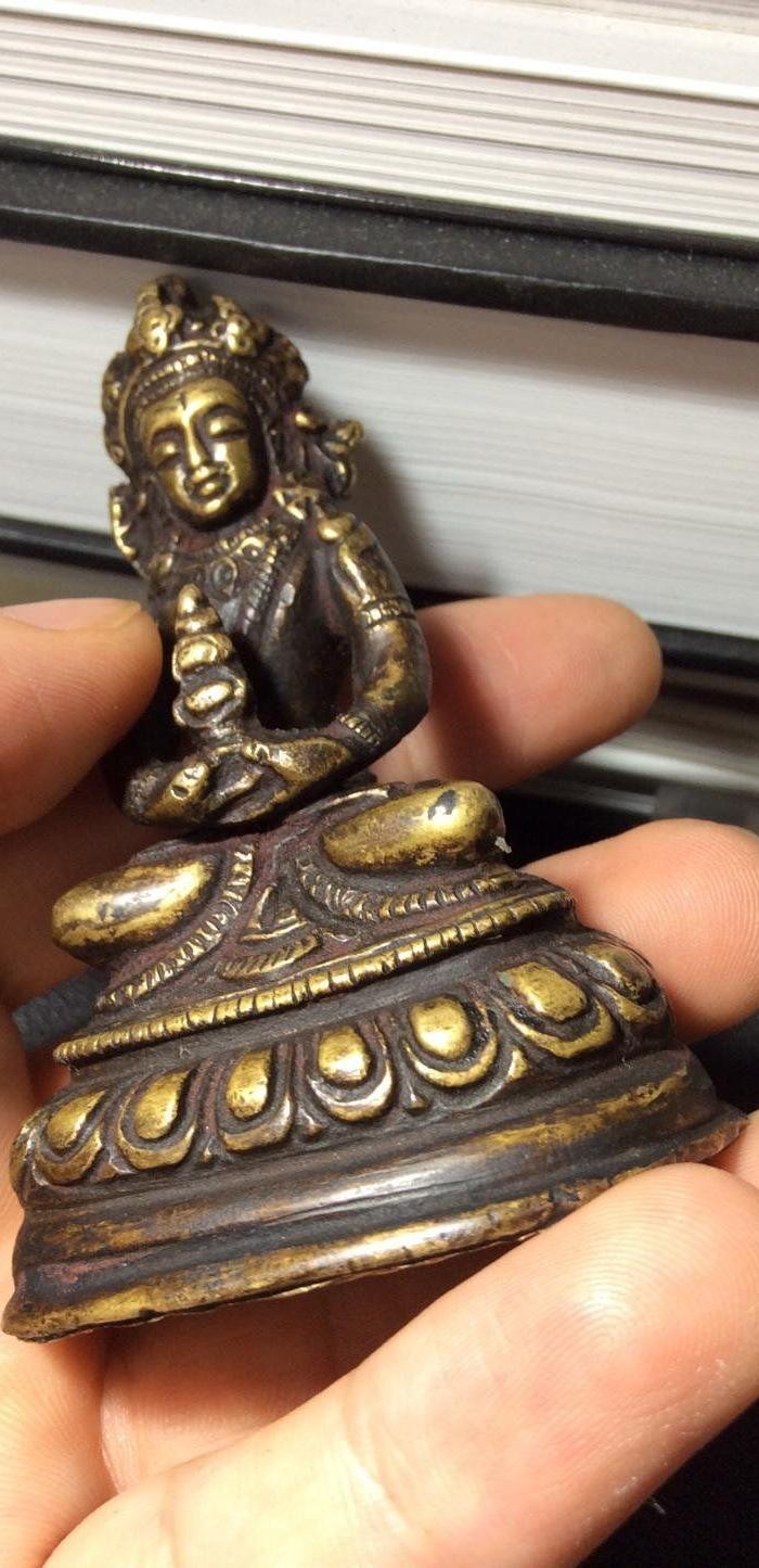 【古玩鑫】清代,藏传无量寿佛,封藏未开封