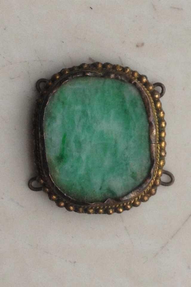 清代 老翡翠帽花