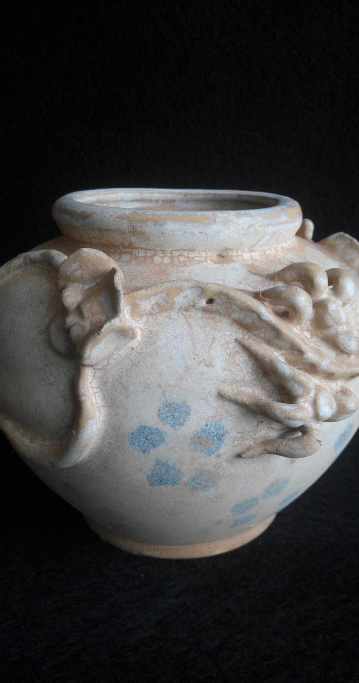 唐青花螭龙罐ac62