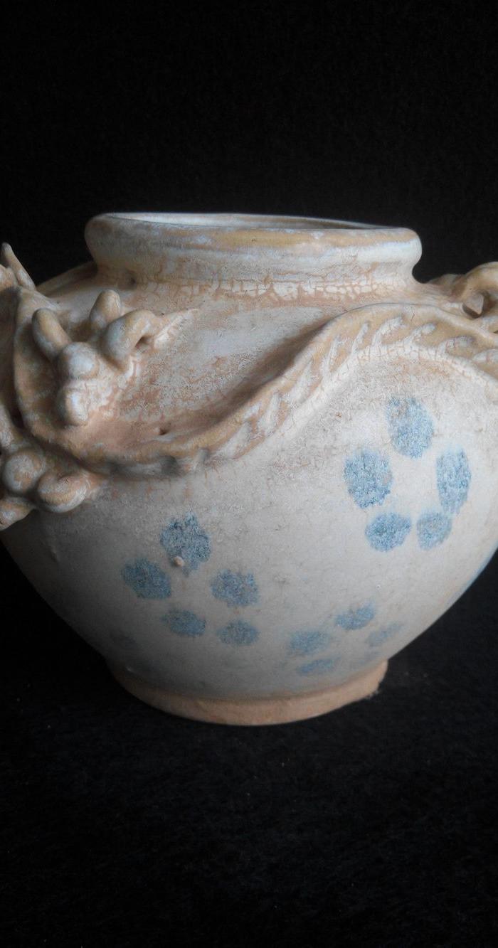 唐青花螭龙罐ac62