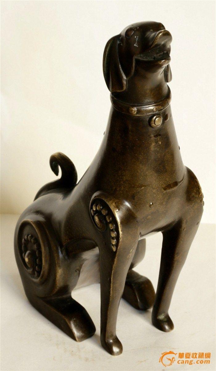 清代 哮天犬 铜摆件