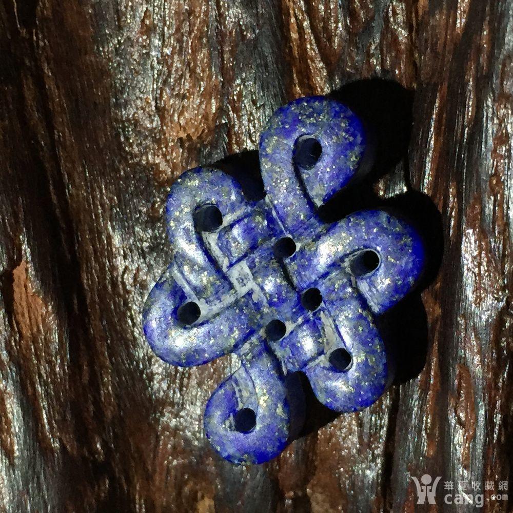 清代老青金石如意盘长背云