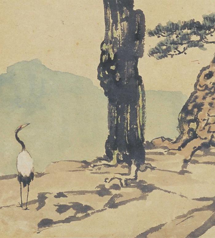 近现代--徐悲鸿-松柏双鹤图