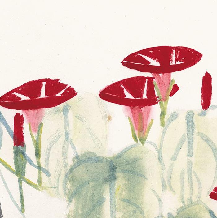 近现代-齐白石-葫芦牵牛花图-天博-纸