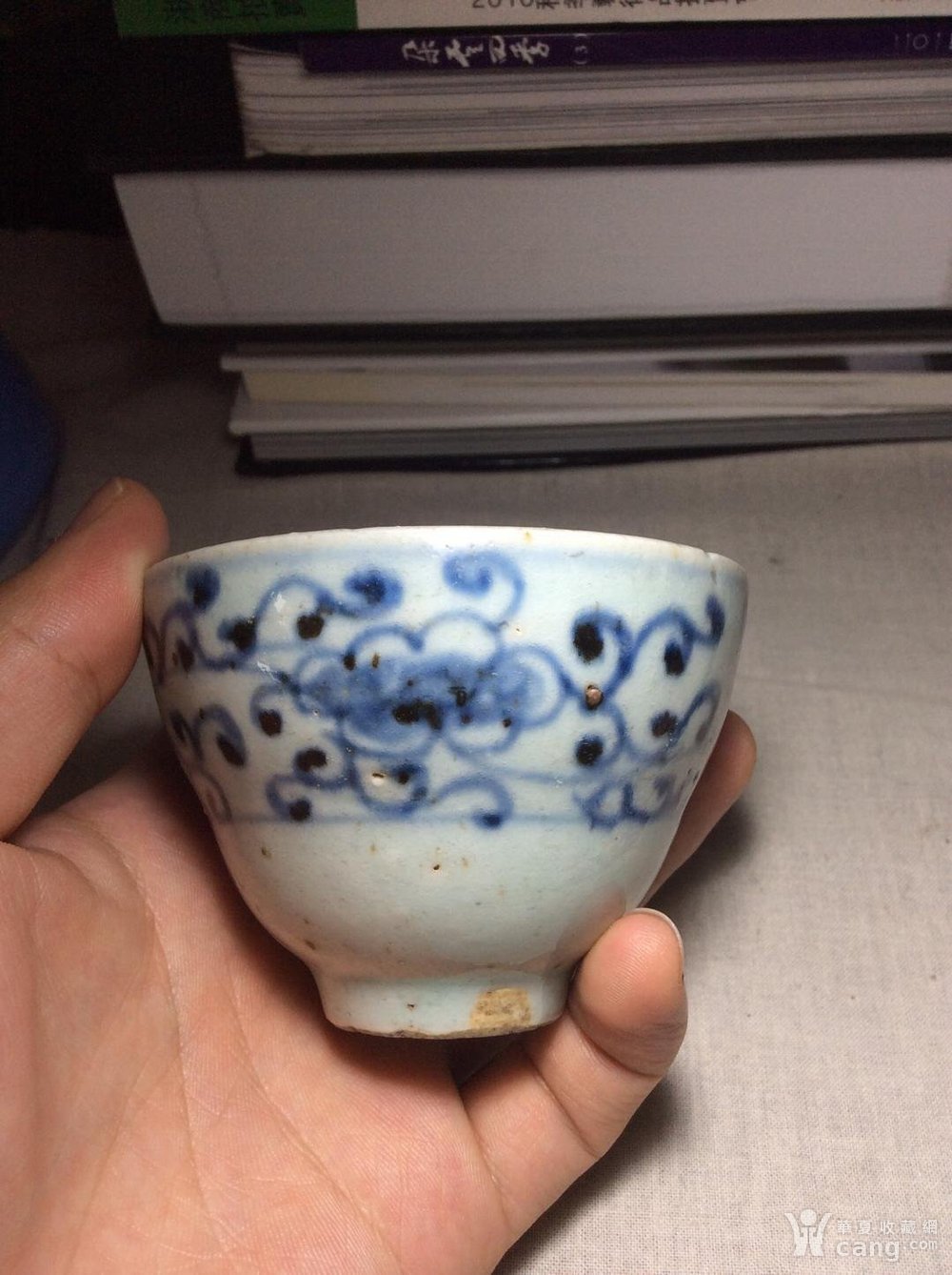 【古玩鑫】明代青花茶杯,缩釉铁斑都有特写,传世件