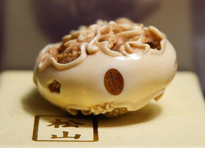 松山款 日本回流 松山大师微雕小件 y雕 葫芦龙 福禄