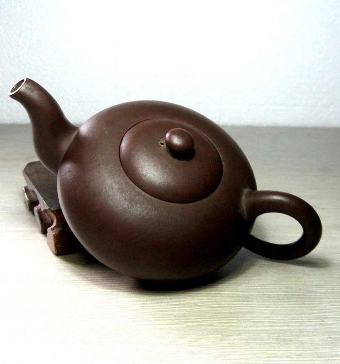 "陆羽"款~2000年包浆紫泥长咀老紫砂壶