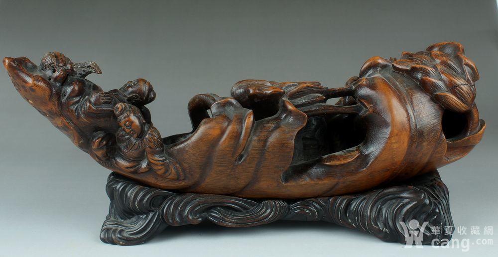 清 竹雕仙人乘槎(d013)