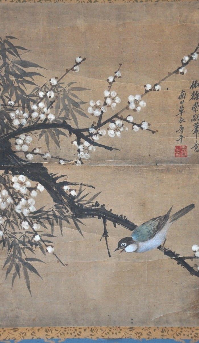 恽寿平梅花小鸟