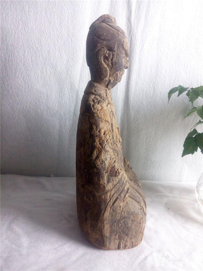 元代道教阎罗王 怒目神像 木雕