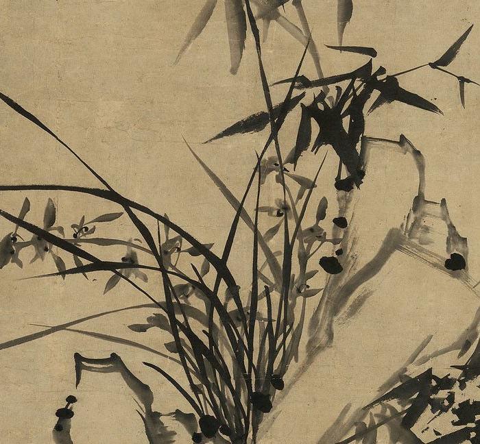 清代郑板桥兰石图