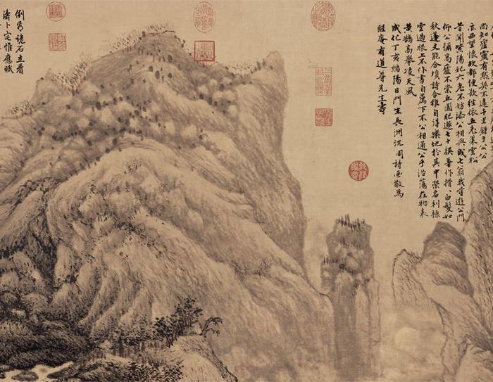 明-沈周-庐山高图-绢本