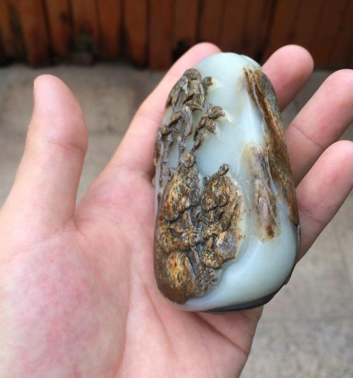 超低价真*·万年青花 俄罗斯籽料 【吉祥熊猫】 把件