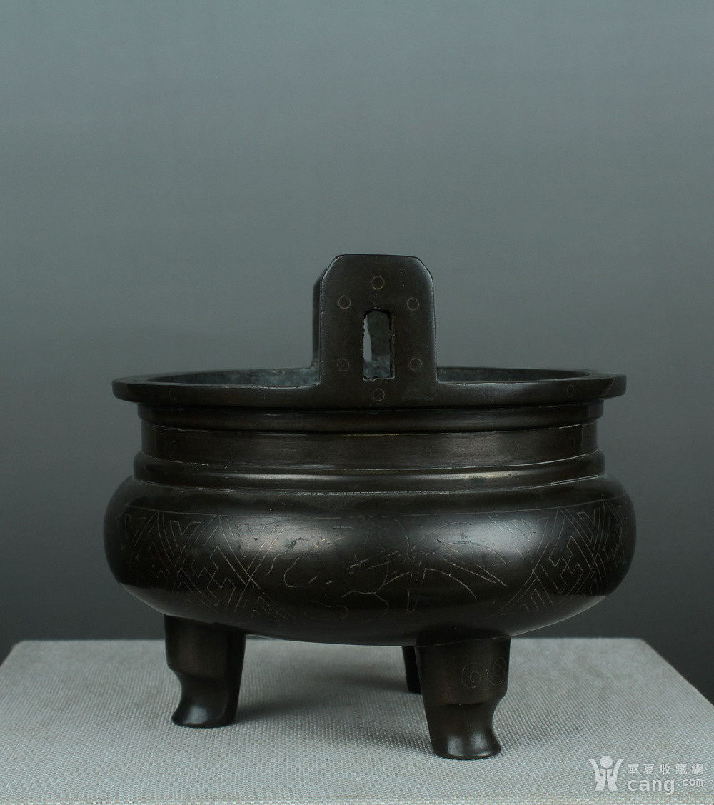 清 掐银丝铜炉石叟款(w005)