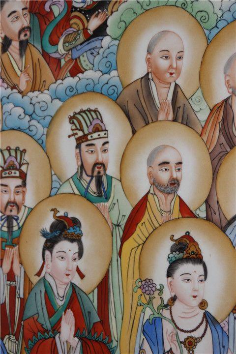 丁观鹏*说法图瓷板