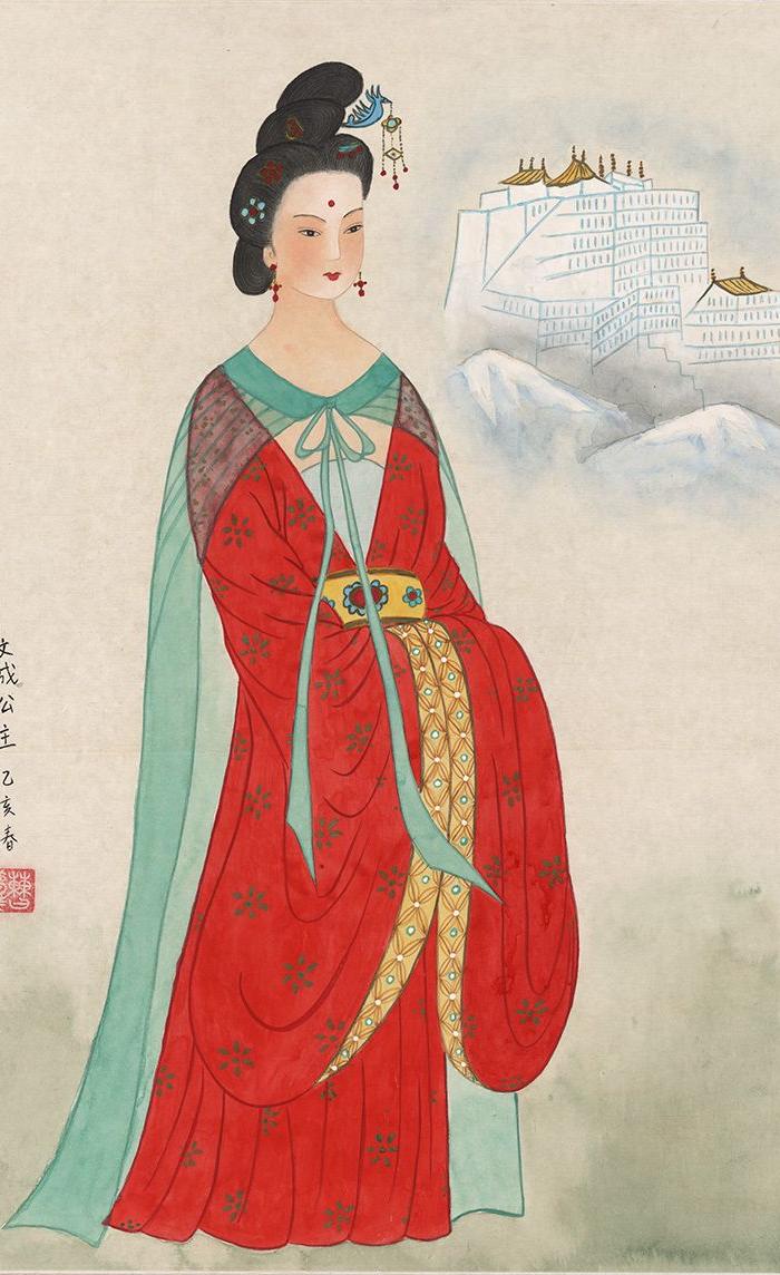 曹梦芹-古代名媛图-11-文成公主