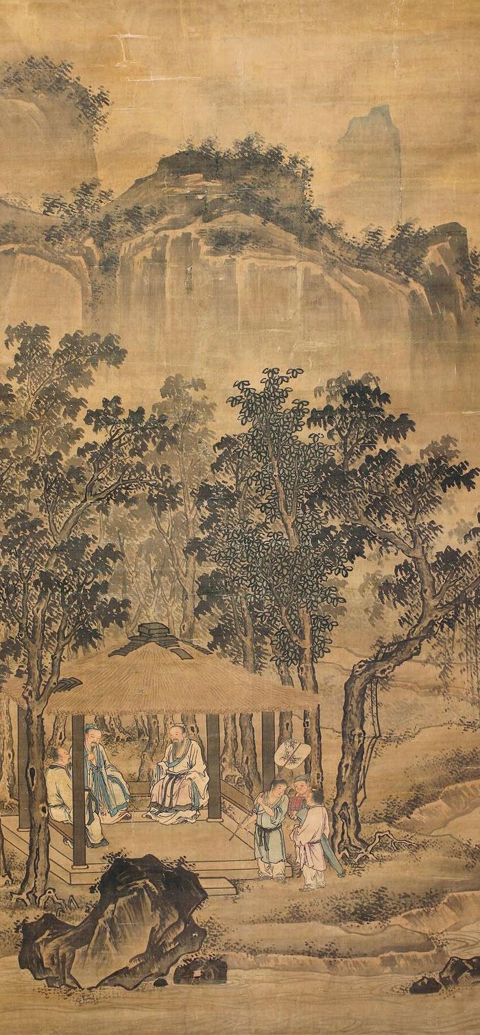 明代周臣京亭论道图