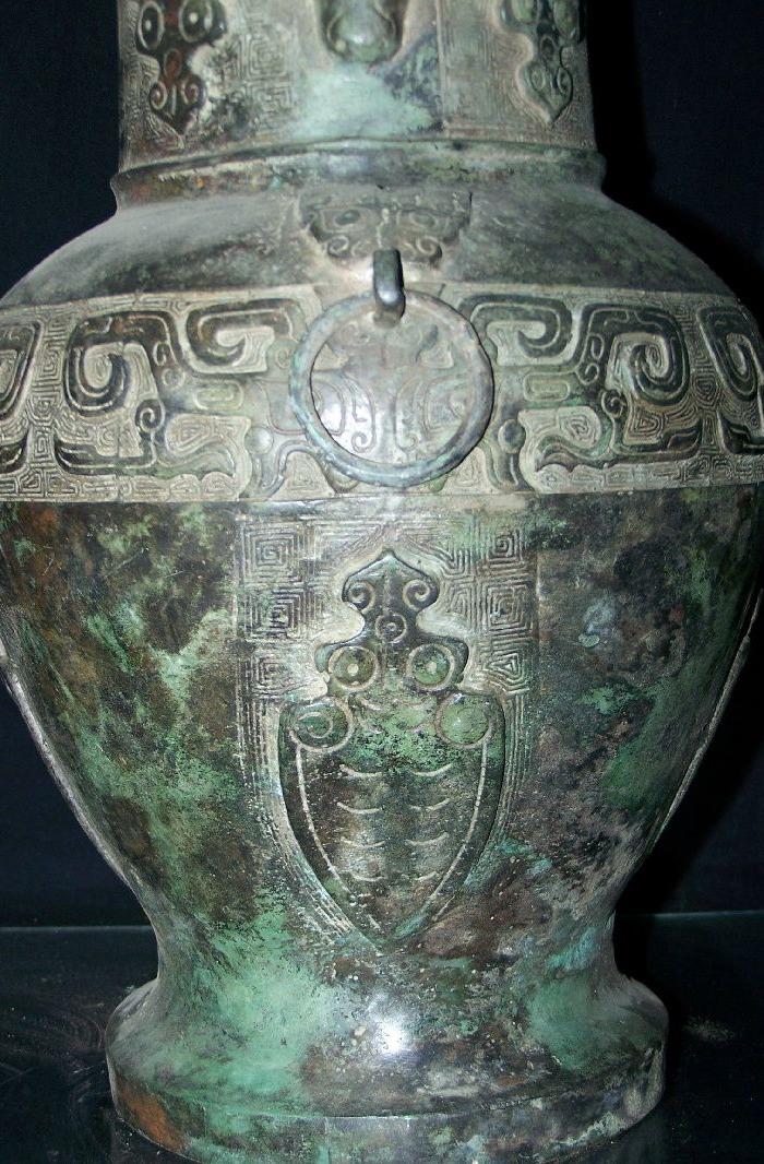 3271商代饕餮纹铺首环耳圆形尊