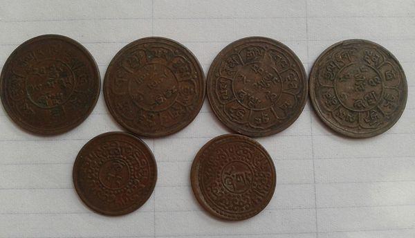 六枚雪狮子藏币