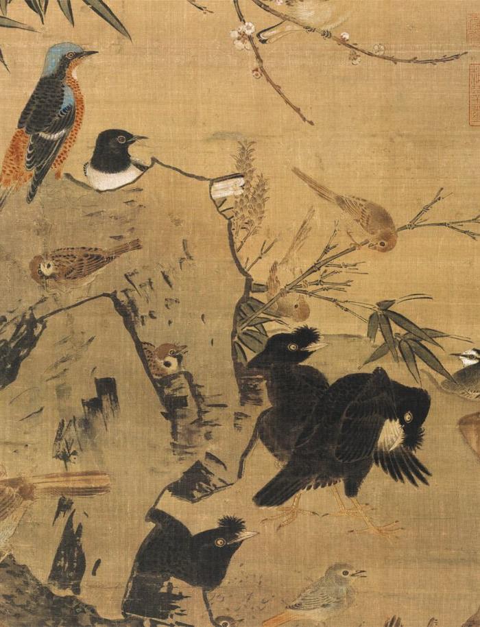 明代边景昭三友百禽图
