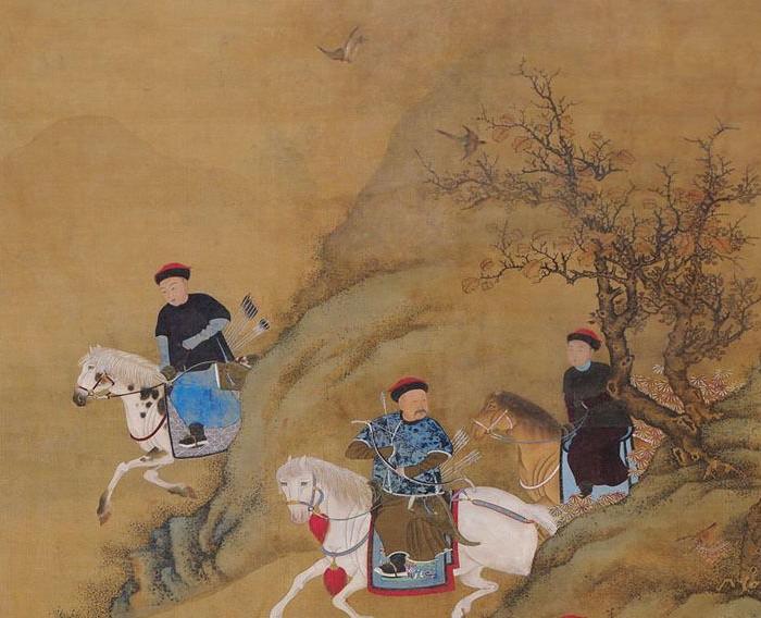 清代郎世宁康熙围猎图