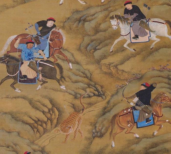 清代郎世宁康熙围猎图