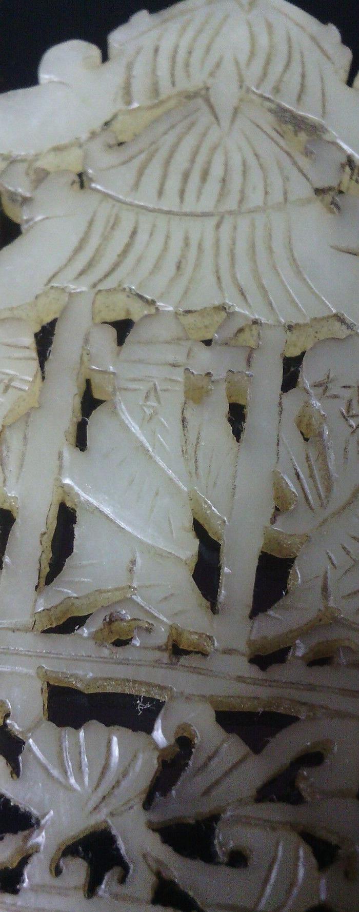 清代人物老玉片 福禄寿三星人物