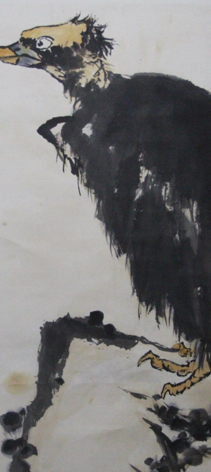 2潘天寿秃鹫立轴