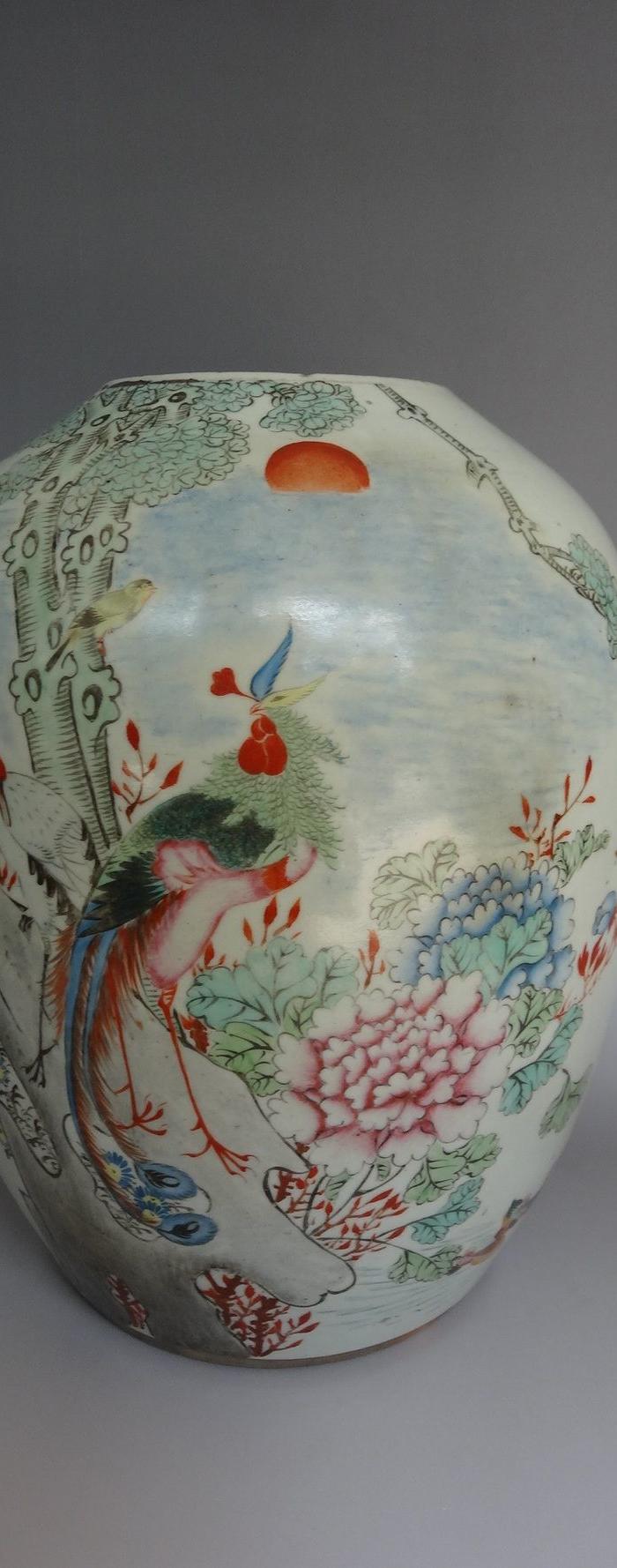 民国名家毛子荣锦鸡冬瓜罐