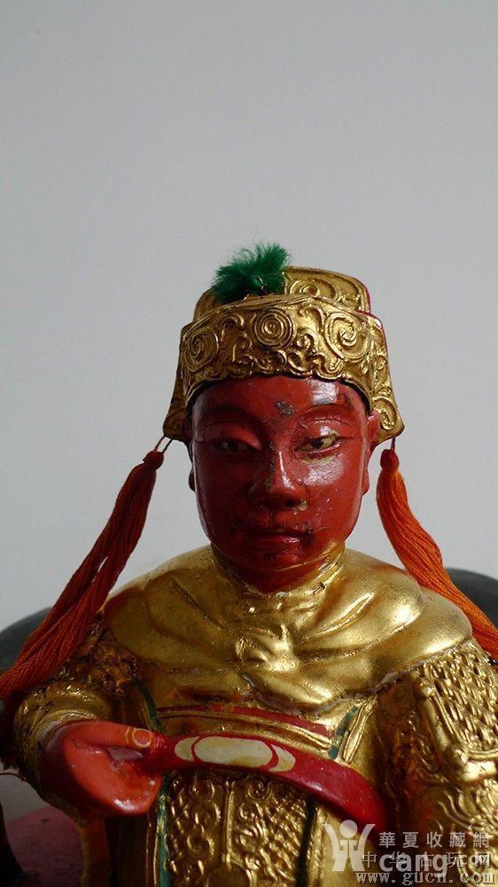 33厘米民国樟木雕 漆线雕 顺正大王公