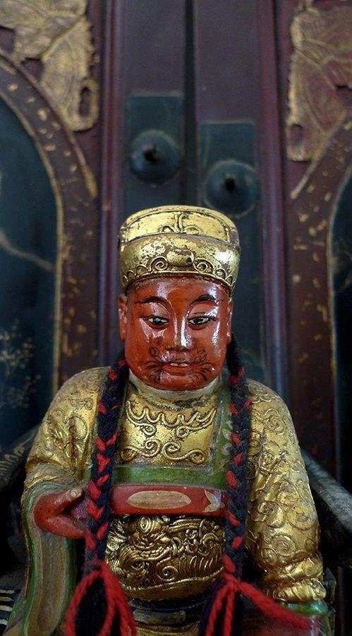 25厘米樟木雕 漆线雕 民国田都元帅 相公爷 漆线雕一流