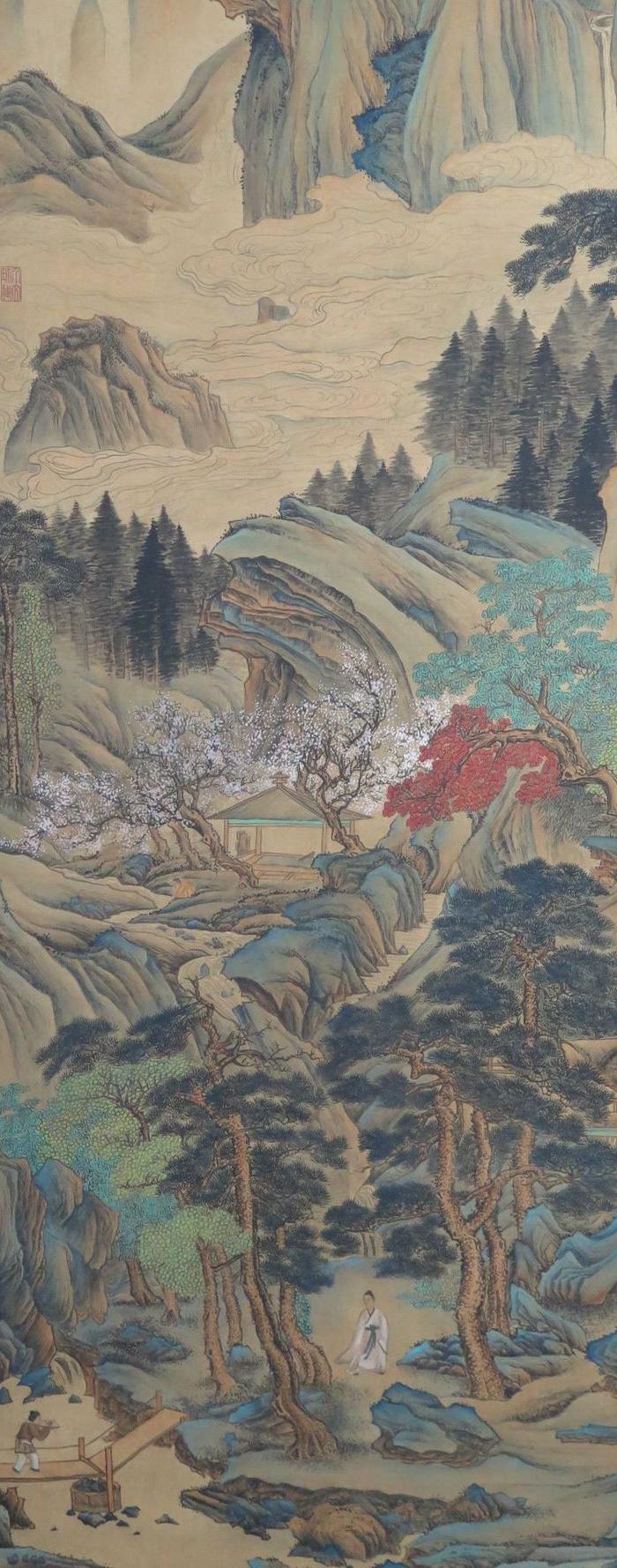 清代王翚山水画立轴