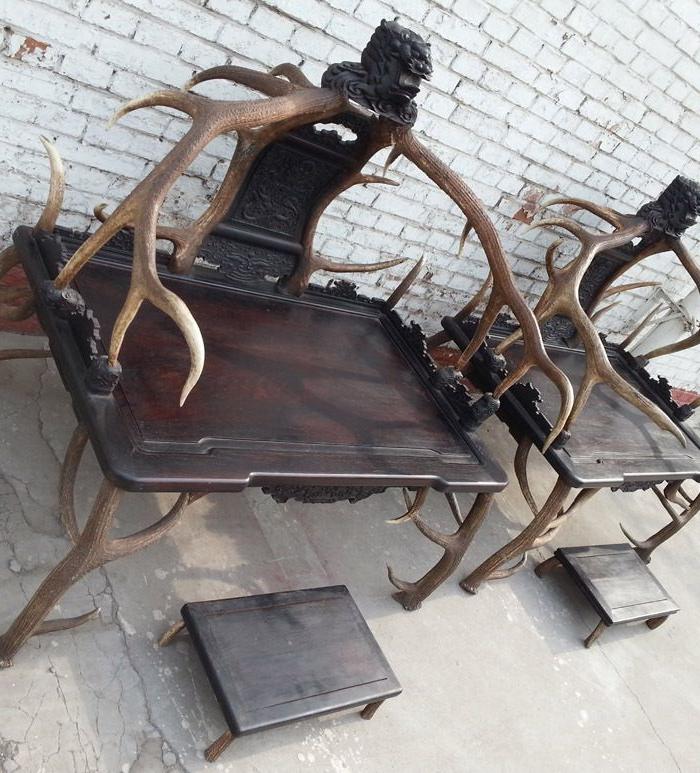 3296清代紫檀鹿 *椅 山大王椅 紫檀宝座一对