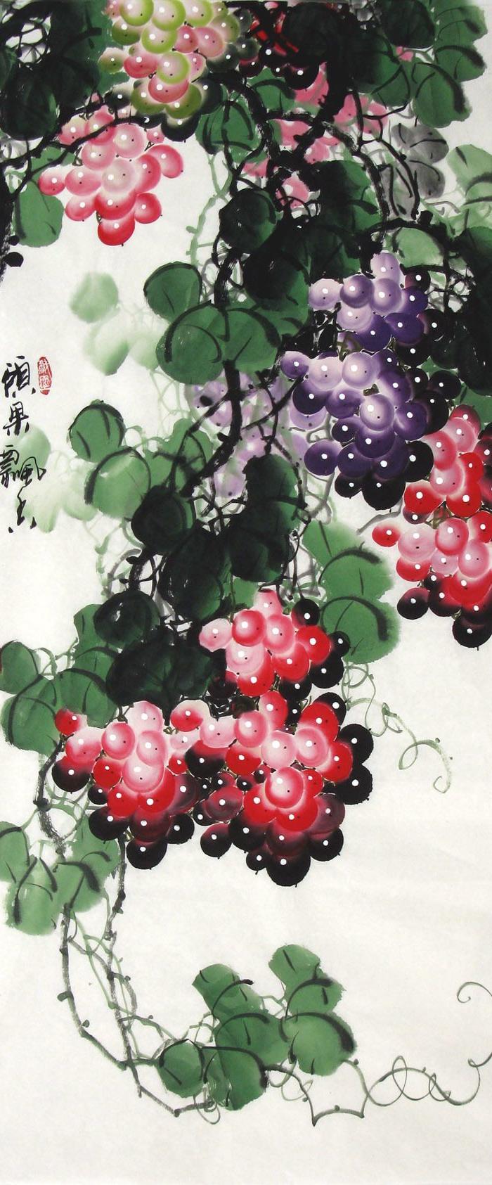 书画斋 三尺国画葡萄 硕果飘香