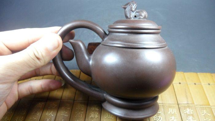 老紫砂转心茶壶古玩杂项