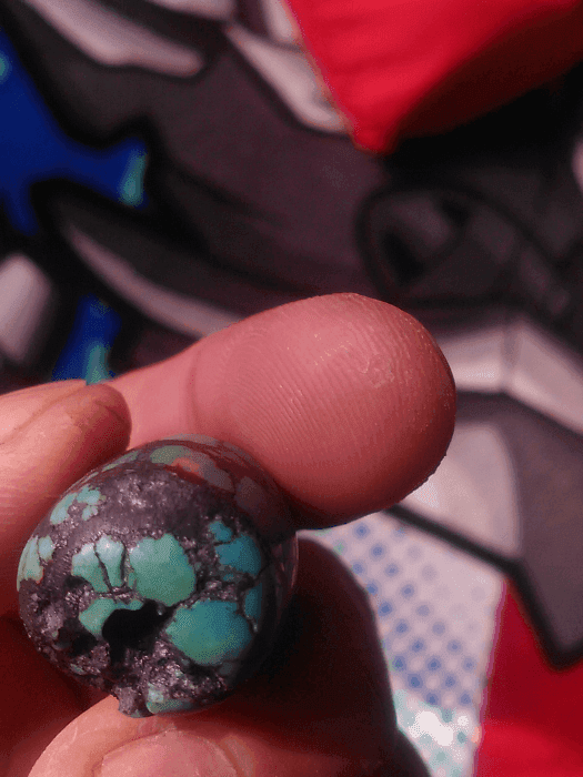 原矿绿松石大桶珠