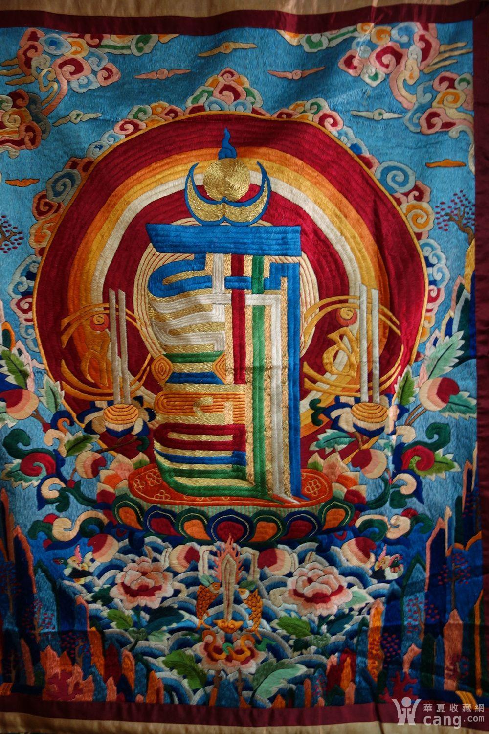 俏江南~清代精品刺绣朗久旺丹唐卡_地摊交易_华夏收藏网