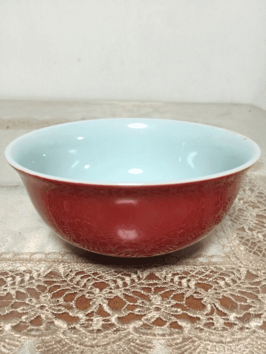 大清御膳房红釉碗