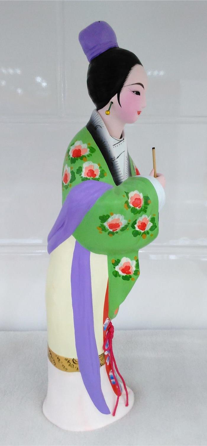 泥人张彩塑仕女人物 李清照