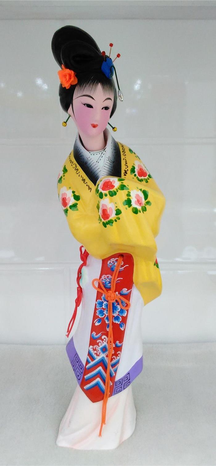 泥人张彩塑人物 梅妃