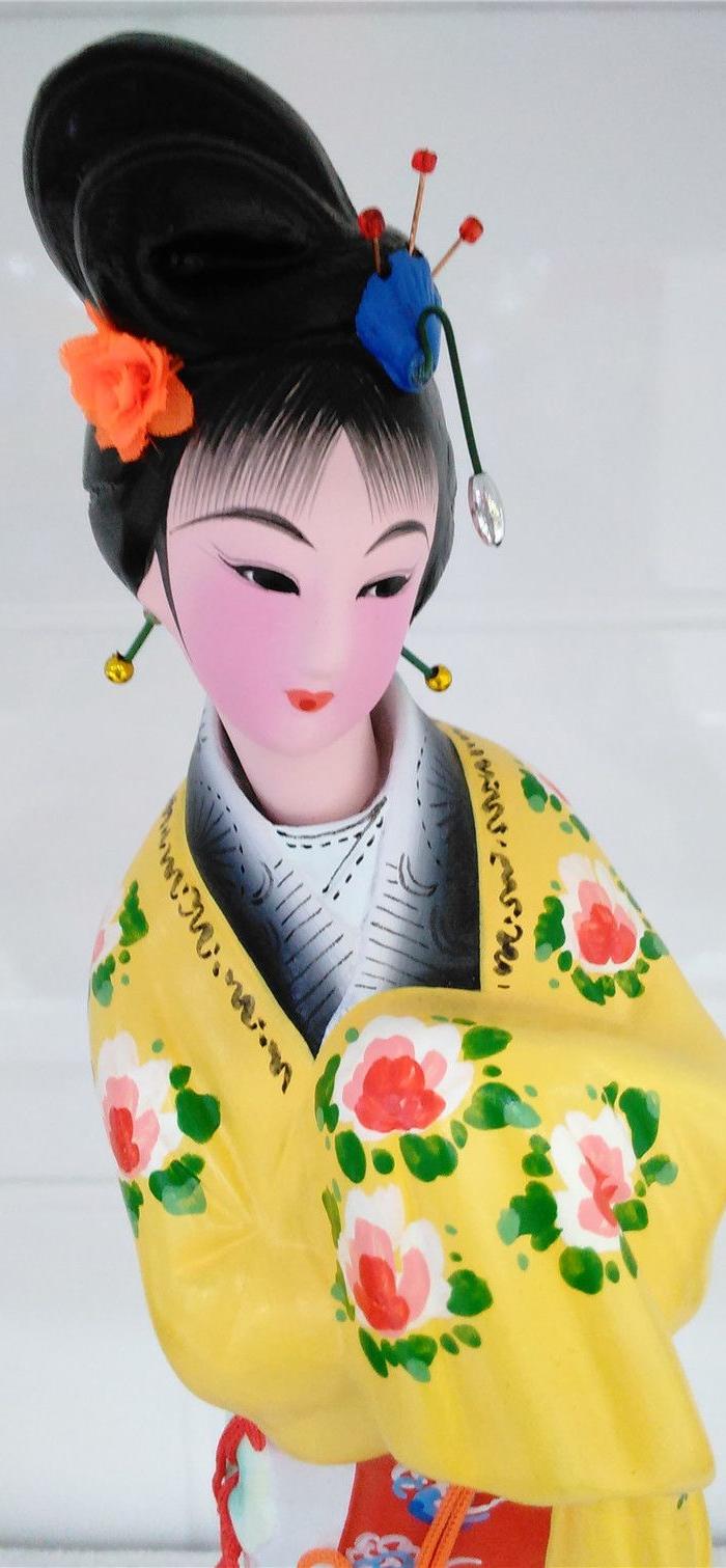 泥人张彩塑人物 梅妃