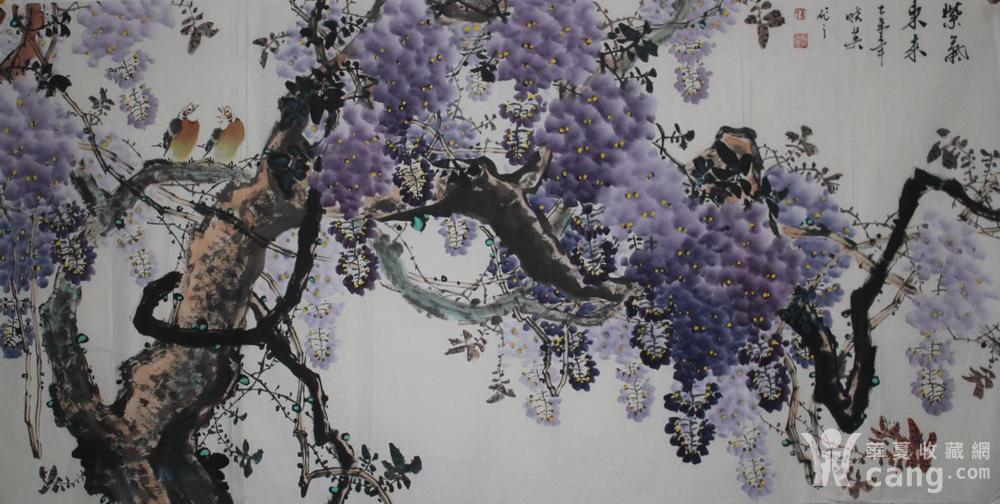 花鸟画名家姜晓英紫藤花鸟图