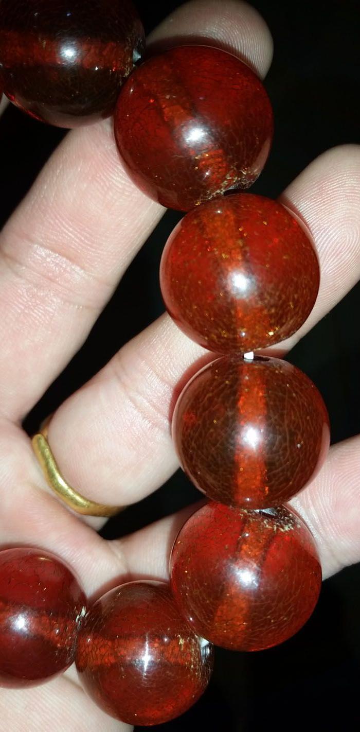 清代 琥珀血珀 大颗粒手钏