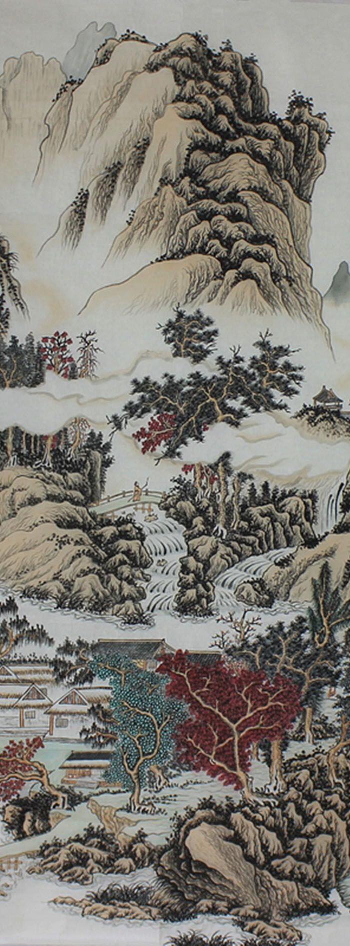 当代画家王慧仿古山水画