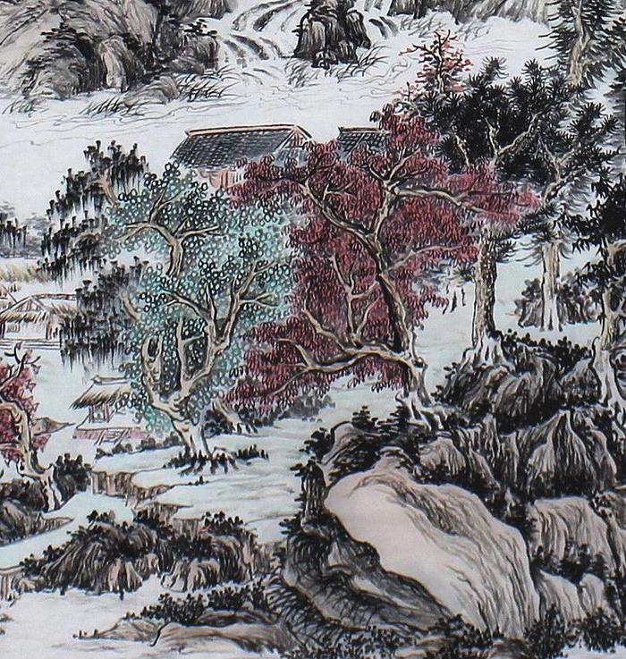 当代画家王慧仿古山水画