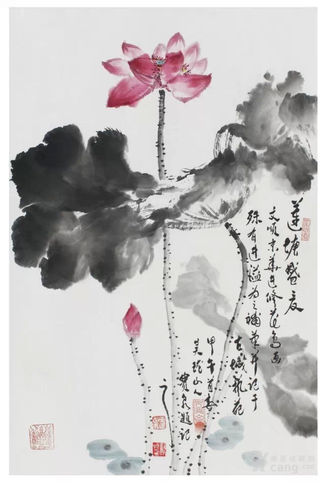 画家刘文顺国画精品写意荷花作品欣赏