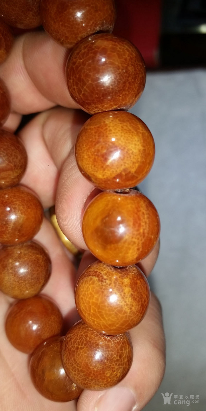 清代传世蜜蜡手钏自然冰裂纹